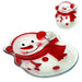 G128 snowman glass Christmas serving platter, 10 inch holiday plate