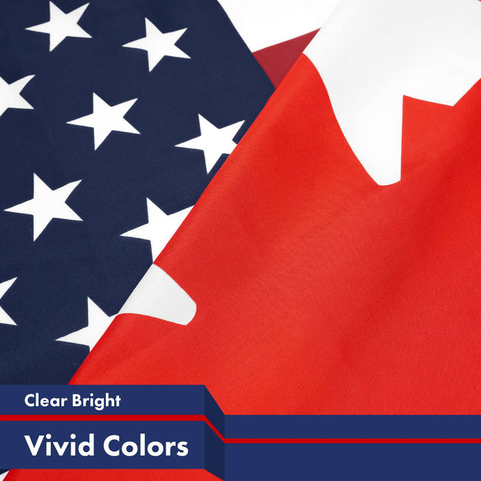 G128 5 Pack: Canada USA Friendship Flag | 3x5 Ft | LiteWeave Pro Series Printed 150D Polyester | Specialty Flag, Indoor/Outdoor, Vibrant Colors, Brass Grommets