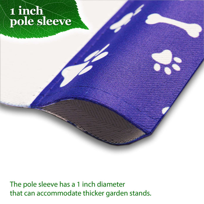 G128 Combo Pack: Garden Flag Stand Black 36x16IN & Garden Flag Welcome to the Dog House Yellow Labrador Printed 12x18IN Double Sided Yard Lawn Decoration