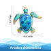 G128 coastal sea turtle metal wall art with glass inlay, 13 inch nominal size