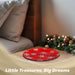 G128 red snowflake glass Christmas serving platter, 12 inch holiday plate