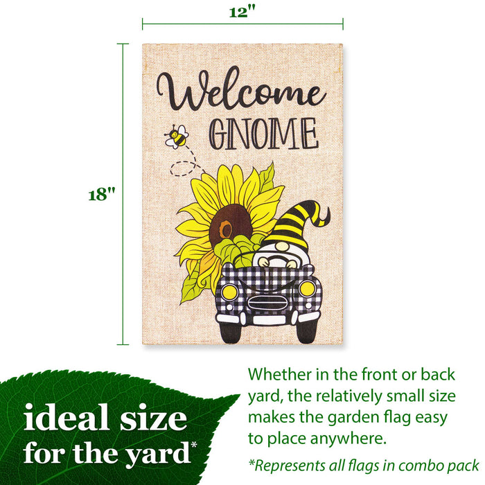 G128 set of 4 christmas tree and pumpkin trucks garden flags, 12x18 inch, photo 2
