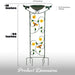 G128 metal bird bath and bird feeder on a garden stake with bee flower bird trellis, about 35 inches tall