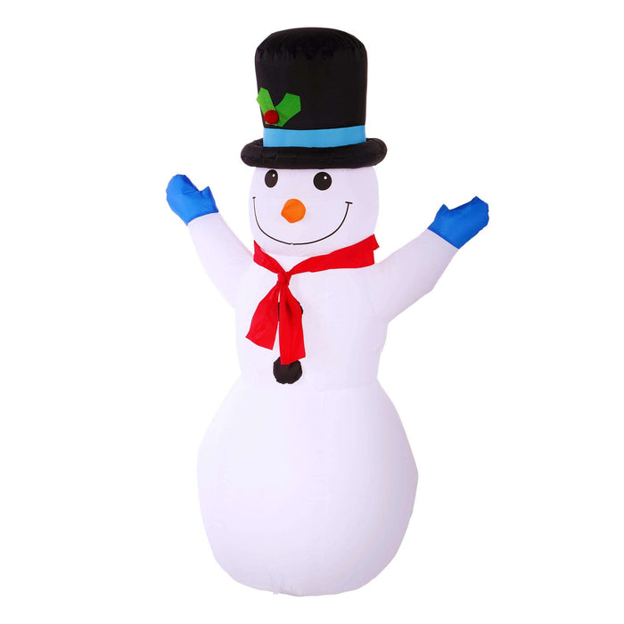 G128 4 ft Snowman Christmas Inflatable Decor with LED Lights, Christmas Outdoor Holiday Yard Decoration, Fast Inflate, Weather-Resistant, Outdoor Use