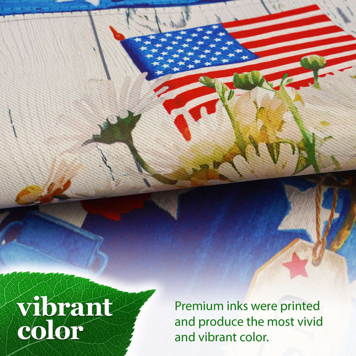 G128 Rustic Mason Jar Patriotic Flowers Garden Flag 12x18 In Double Sided Independence Day Yard Garden Lawn Decoration