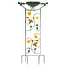 G128 metal bird bath and bird feeder on a garden stake with bee flower bird trellis, about 35 inches tall