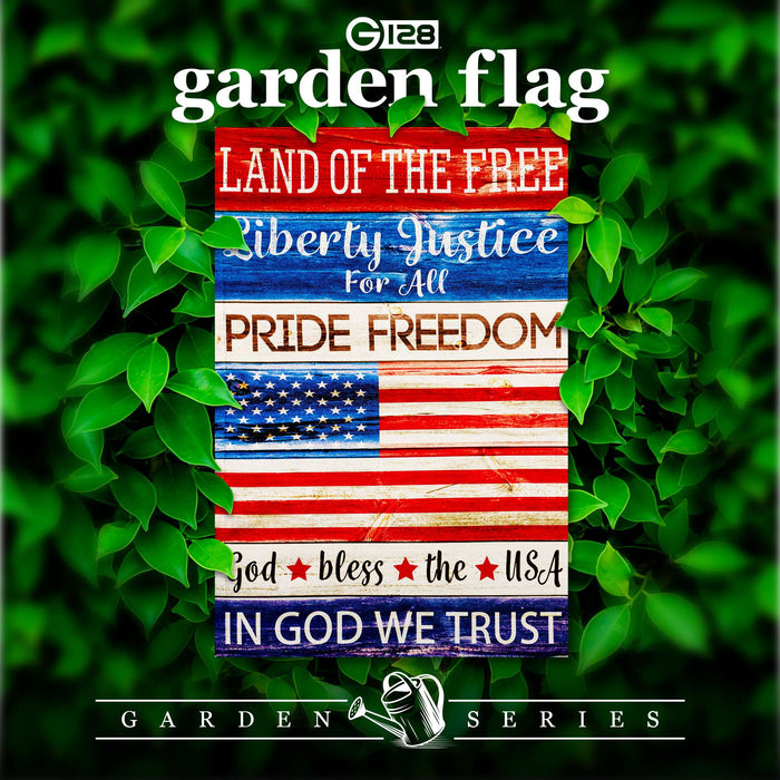G128 Land of the Free Liberty Garden Flag 12x18 In Double Sided Independence Day Yard Garden Lawn Decoration