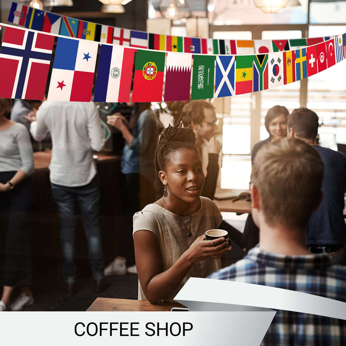 G128 2026 World Cup Bunting Banner | Flag 7.5 x 11 Inch, Full String 58 Feet | LiteWeave Pro Series Printed 150D Poly | String Flag Decor for Fan Club Party, Soccer Events, World Cup Fan Celebration