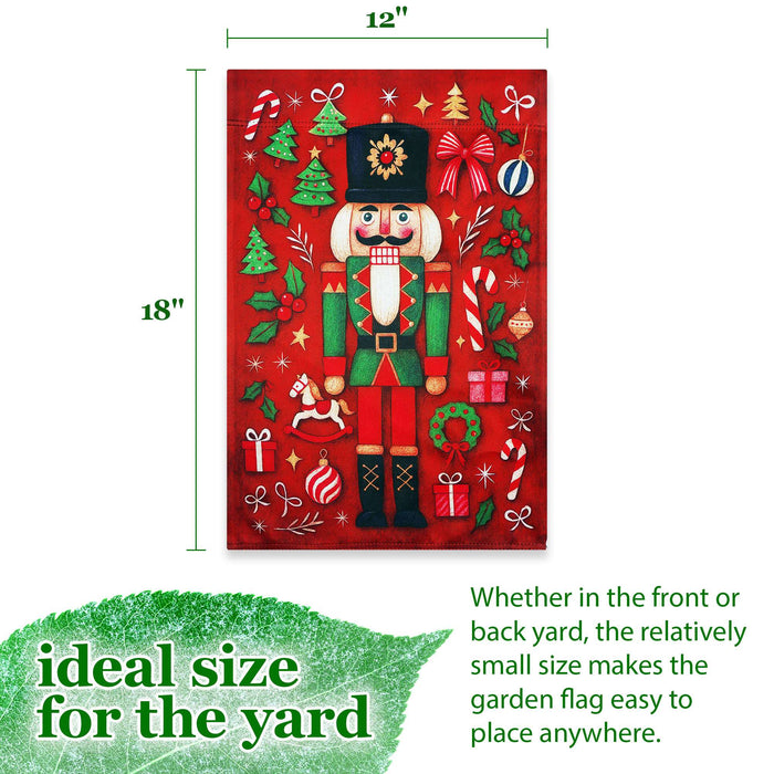 G128 Christmas Nutcracker Holiday Garden Flag 12x18 In Double Sided Christmas Yard Garden Lawn Decoration