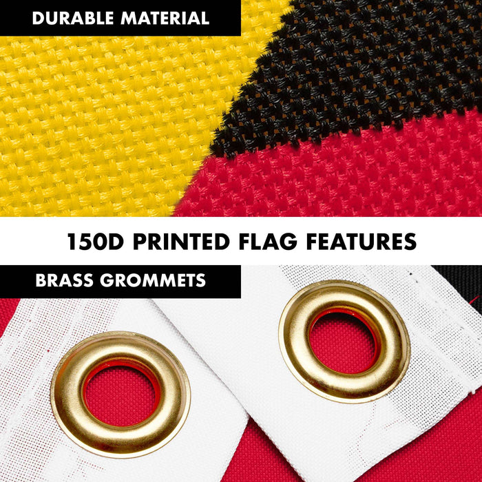 G128 Combo Pack: 6 Ft Twist Free Aluminum Spinning Flagpole (Black) & Angola Flag | 3x5 Ft | LiteWeave Pro Series Printed 150D Polyester | Pole with Flag Included