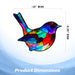 G128 songbird stained glass suncatcher window hanging ornament with metal frame, 10 inch nominal size