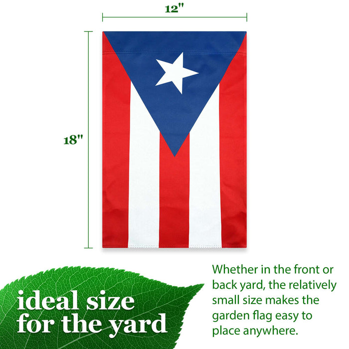 G128 Puerto Rico Garden Flag Printed 12x18IN Double Sided Blockout Fabric