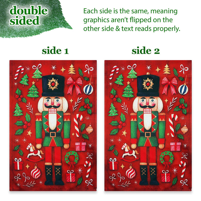 G128 36x16IN Garden Flag Stand & 12x18 Christmas Nutcracker Flag Kit