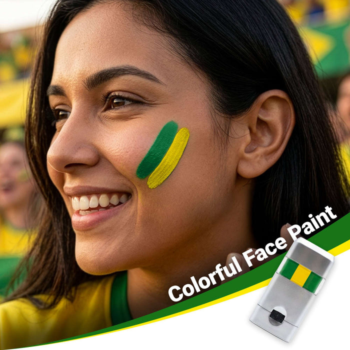 G128 World Soccer Tournament 2026 Cup Soccer Fan Set 6PCS, Brazil Fan Merch with Flag and Bracelet, Accessories for Sports Parties
