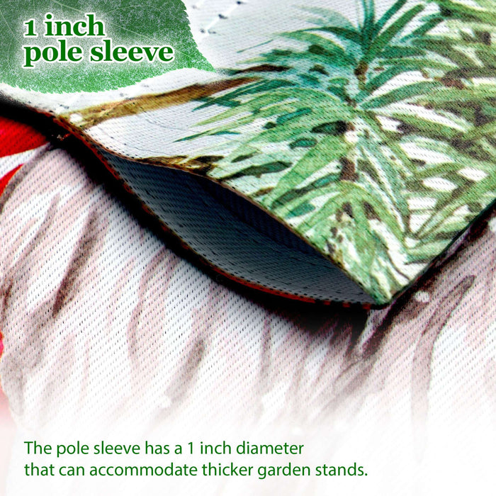 G128 36x16IN Garden Flag Stand & 12x18 Welcome Christmas Gnome Flag Kit