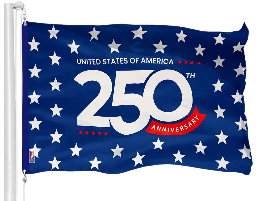 G128 Combo Pack: American USA Flag 3x5 Ft & USA 250th Anniversary Red Stripes Flag 3x5 Ft
