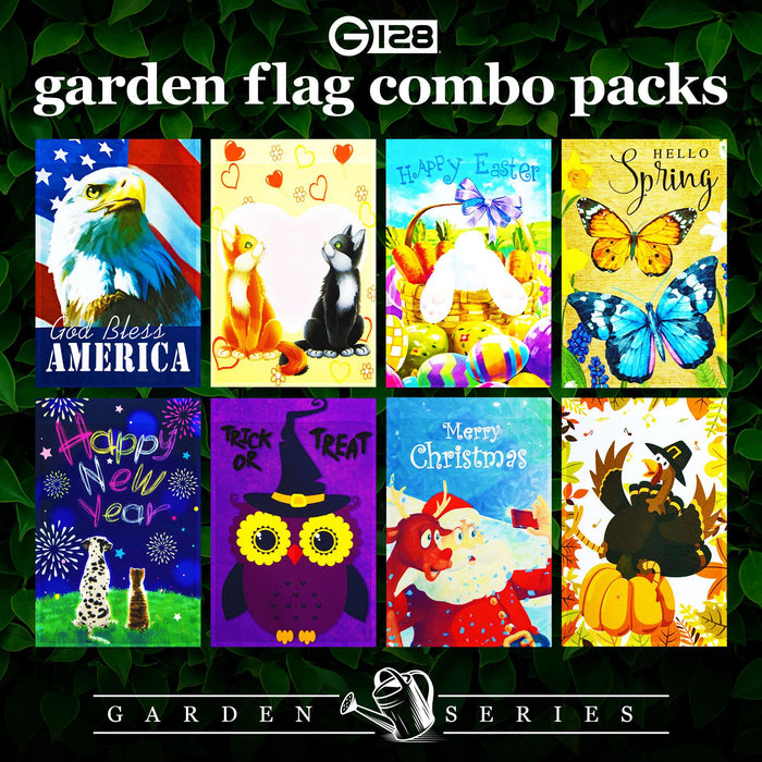 G128 set of 8 patriotic and holiday animals garden flags, 12x18 inch, photo 4