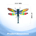 G128 dragonfly stained glass metal wall art with mosaic glass wings, 15 inch nominal size