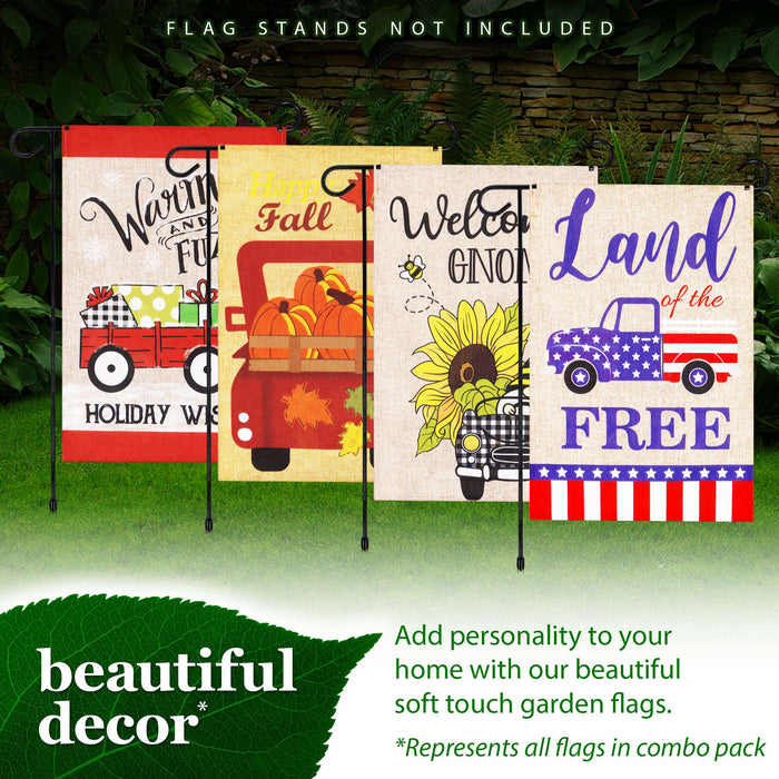 G128 set of 4 seasonal pickup trucks garden flags, 12x18 inch, photo 8