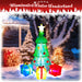 G128 7FT inflatable Christmas tree with three gift boxes and built-in LED lights lit up in a yard