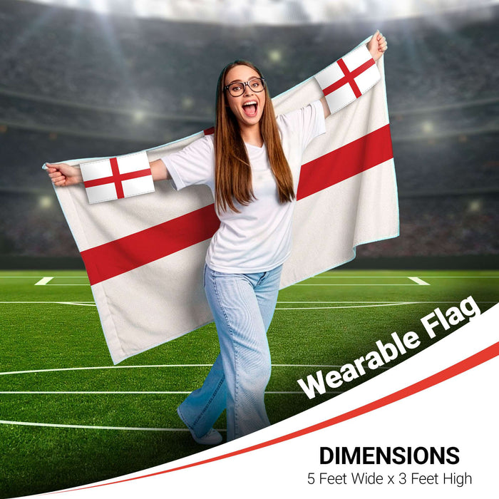 G128 World Soccer Tournament 2026 Cup Soccer Fan Set 6PCS, England Fan Merch with Flag and Bracelet, Accessories for Sports Parties