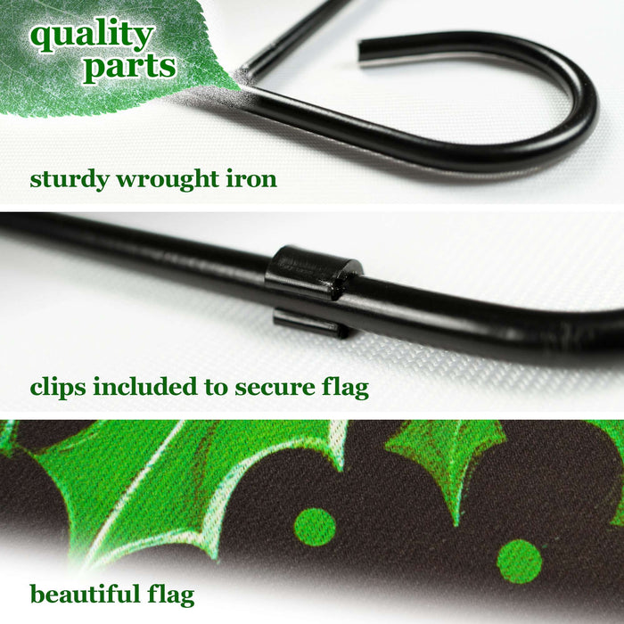 G128 36x16IN Garden Flag Stand & 12x18 Ho Ho Ho Christmas Flag Kit