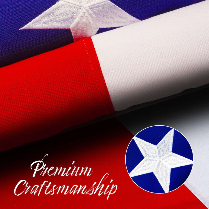 G128 North Carolina State Flag | 1x1.5 Ft | StormFlyer Series Embroidered 220GSM Spun Polyester | Embroidered Design, Indoor/Outdoor, Brass Grommets, Heavy Duty, All Weather