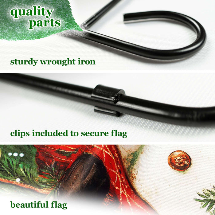 G128 36x16IN Garden Flag Stand & 12x18 Christmas Red Scarf Snowman Flag Kit