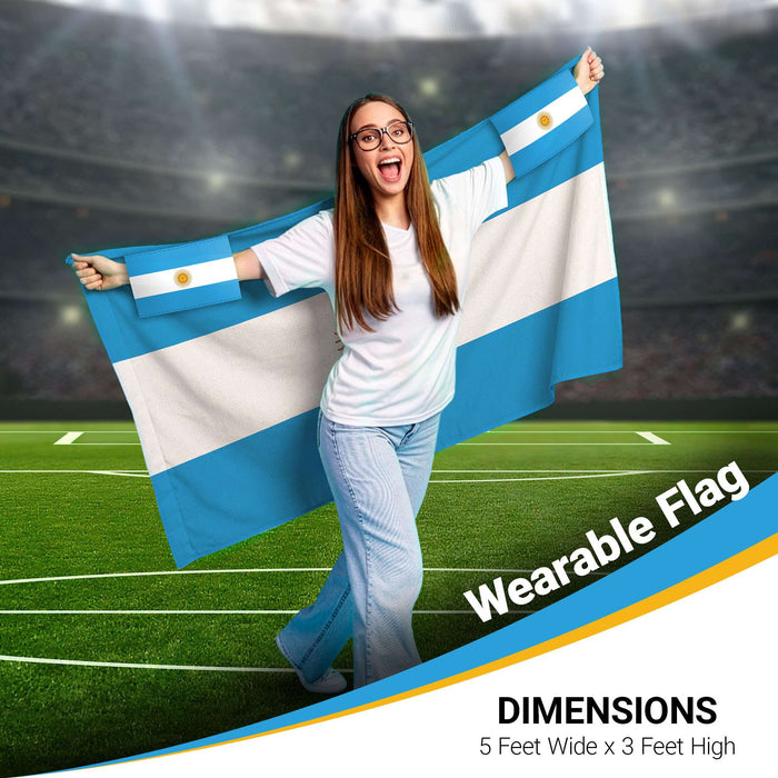 G128 World Soccer Tournament 2026 Cup Soccer Fan Set 6PCS, Argentina Fan Merch with Flag and Koozie, Accessories for Sports Parties