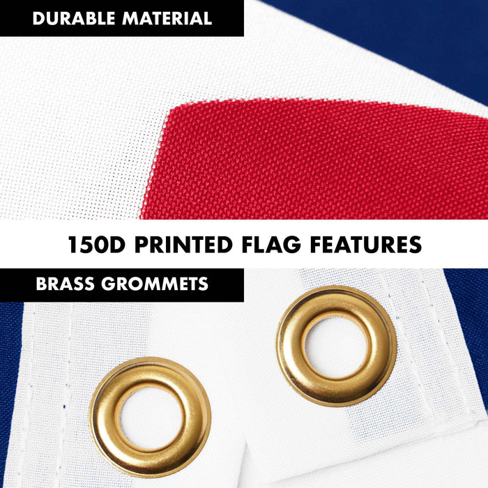 G128 Combo Pack: 6 Ft Twist Free Aluminum Spinning Flagpole (White) & Indianapolis Flag | 3x5 Ft | LiteWeave Pro Series Printed 150D Polyester | Pole with Flag Included