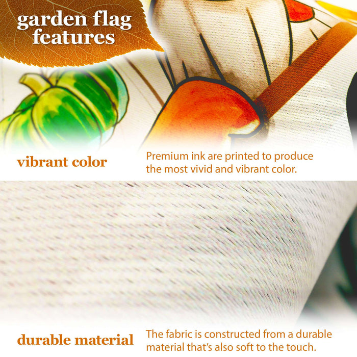 G128 Combo Pack: Garden Flag Stand 36x16IN & Garden Flag Autumn Welcome Gnome Printed 12x18IN Double Sided