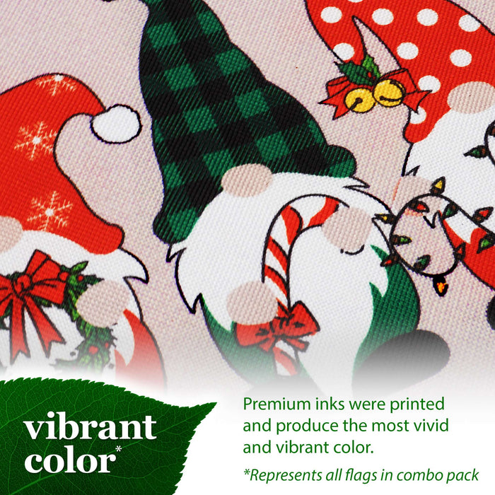G128 set of 4 christmas, summer, valentine's gnomes garden flags, 12x18 inch, photo 7