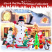 G128 7FT inflatable Christmas tree with three gift boxes and built-in LED lights lit up in a yard