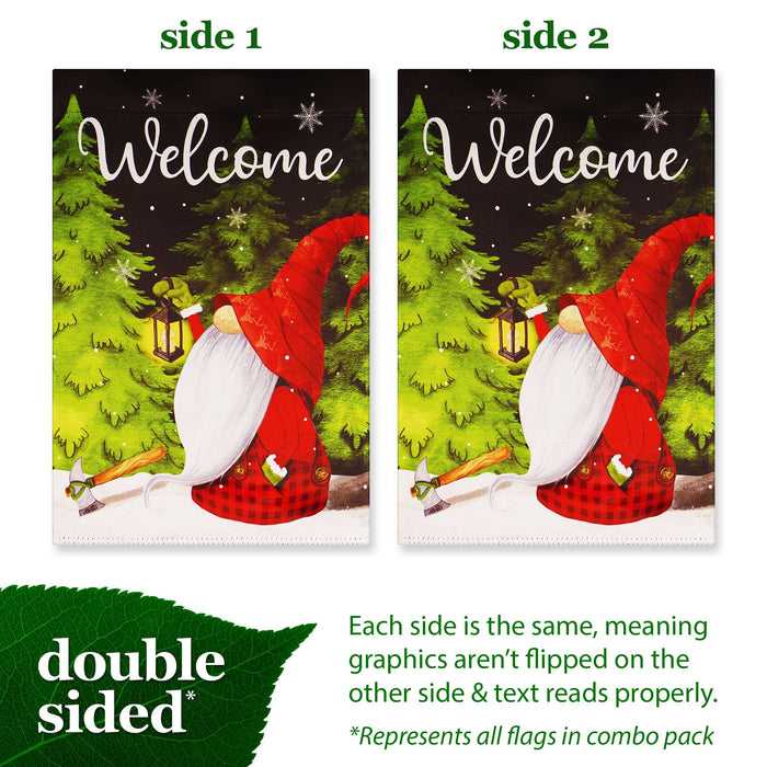 G128 set of 4 welcome gnomes for all seasons garden flags, 12x18 inch, photo 6
