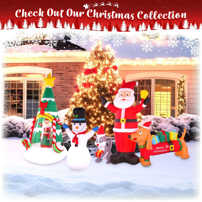 G128 4 ft Snowman Christmas Inflatable Decor with LED Lights, Christmas Outdoor Holiday Yard Decoration, Fast Inflate, Weather-Resistant, Outdoor Use