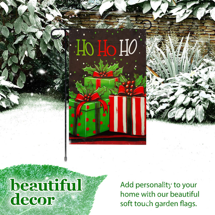 G128 36x16IN Garden Flag Stand & 12x18 Ho Ho Ho Christmas Flag Kit