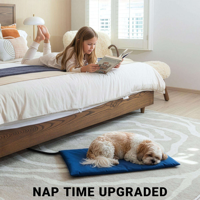 G128 Extra Large Pet Heating Pad 47.24x27.56IN, 6 Adjustable Temperature Dog Cat Heating Pad with Timer, Waterproof Heated Cat Dog Bed with Chew Resistant Cord, Indoor Electric Large Pet Heated Mat