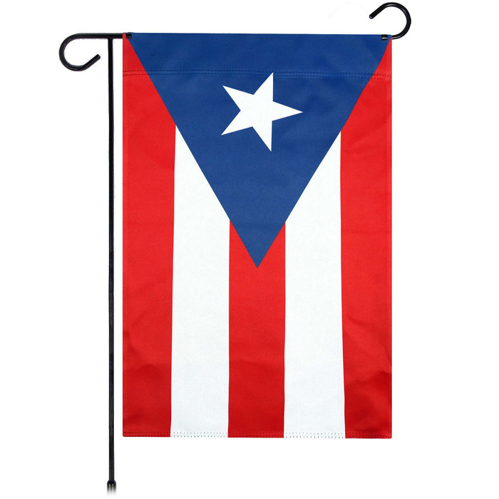 G128 Puerto Rico Garden Flag Printed 12x18IN Double Sided Blockout Fabric