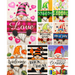 G128 set of 8 gnomes with easter bunny and winter garden flags, 12x18 inch