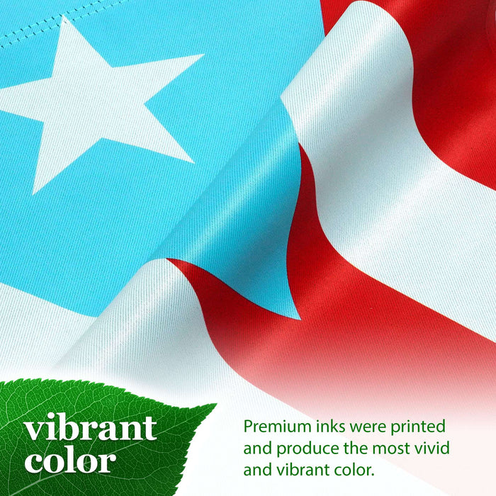 G128 Puerto Rico Light Blue Garden Flag Printed 12x18IN Double Sided Blockout Fabric