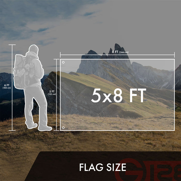 G128 Combo Pack: American USA Flag 5x8 Ft & American USA All Black Flag 5x8 Ft | Both ToughWeave Series Embroidered 210D Polyester, Brass Grommets