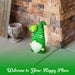 G128 resin frog gnome garden statue, 14.5 inch outdoor yard figurine