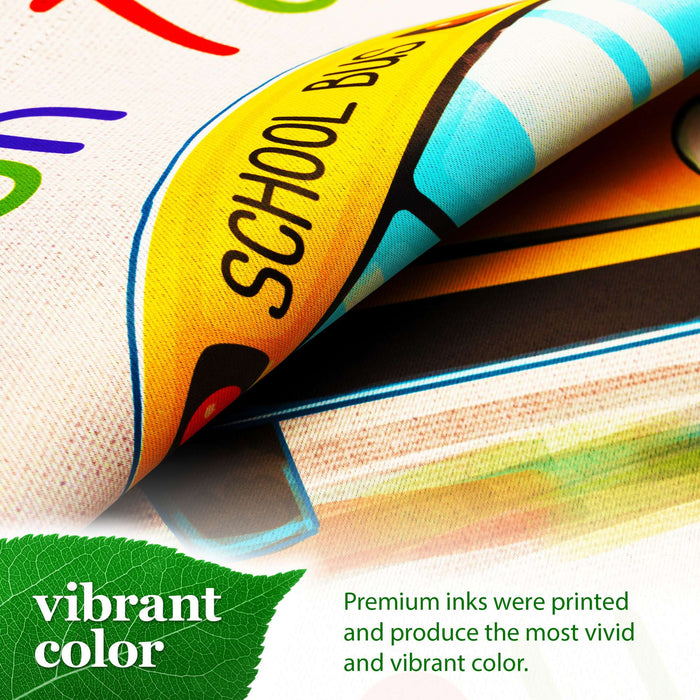 G128 Back to School Bus Garden Flag 12x18 In Double Sided Back to School Yard Garden Lawn Decoration