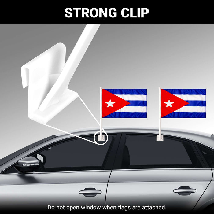 G128 2 Pack: Cuba Cuban Flag | 11x17 In | Double LiteWeave Pro Series Double Sided Printed 150D Polyester | Flagpole Included | Perfect for Festival Celebrations, Parades