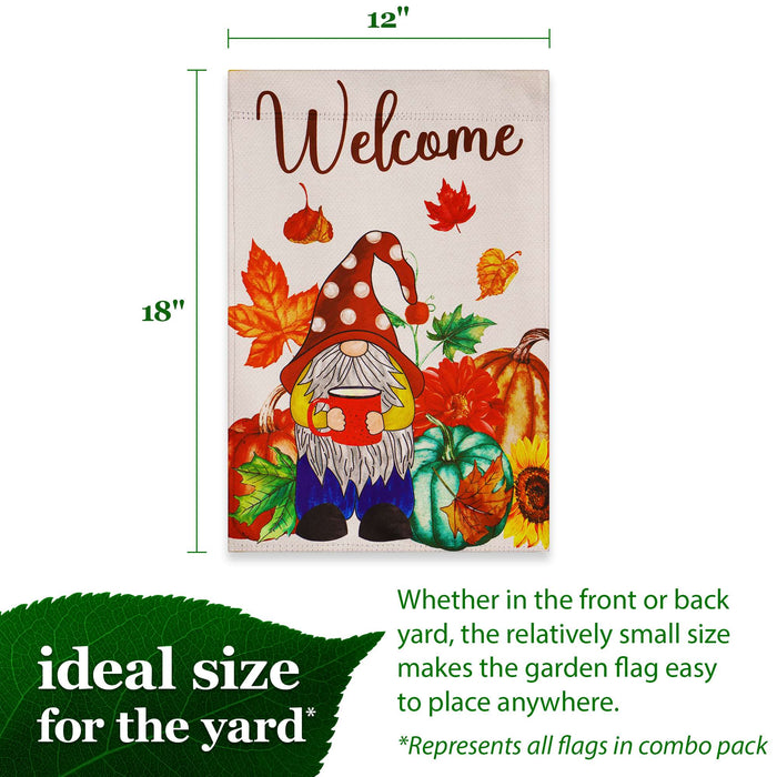 G128 set of 4 patriotic and seasonal gnomes garden flags, 12x18 inch, photo 2