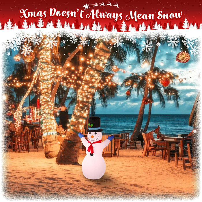 G128 4 ft Snowman Christmas Inflatable Decor with LED Lights, Christmas Outdoor Holiday Yard Decoration, Fast Inflate, Weather-Resistant, Outdoor Use