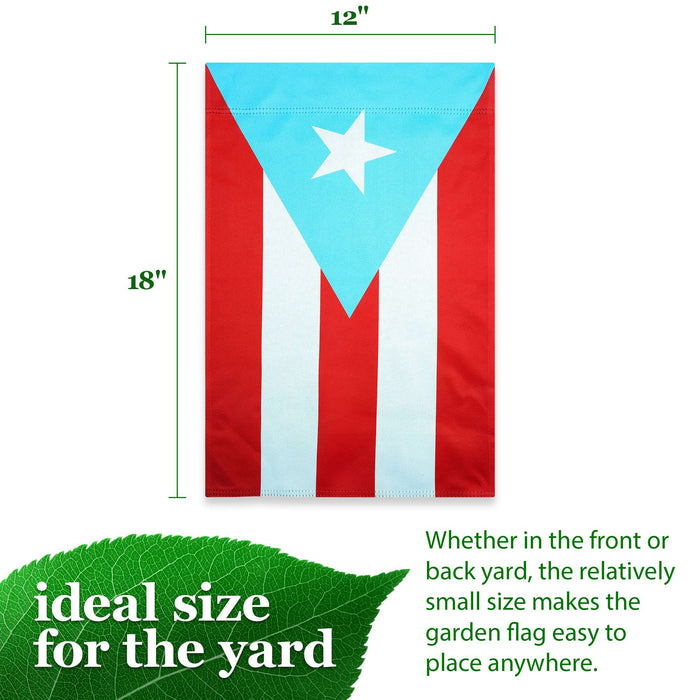 G128 Puerto Rico Light Blue Garden Flag Printed 12x18IN Double Sided Blockout Fabric