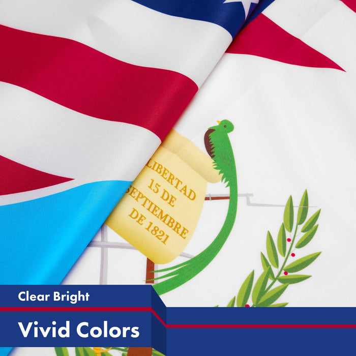 G128 3 Pack: Guatemala USA Friendship Flag | 3x5 Ft | LiteWeave Pro Series Printed 150D Polyester | Specialty Flag, Indoor/Outdoor, Vibrant Colors, Brass Grommets