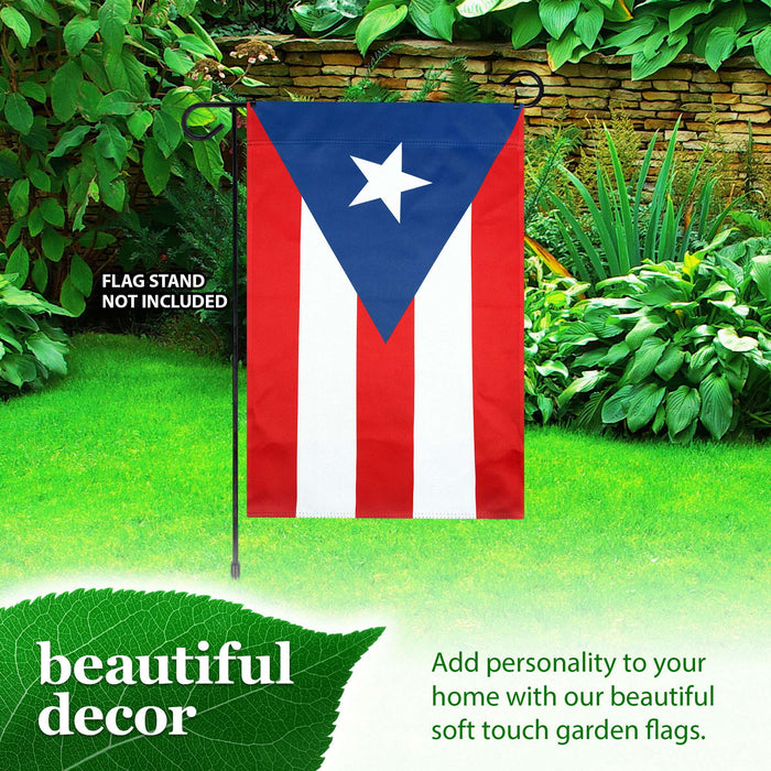 G128 Puerto Rico Garden Flag Printed 12x18IN Double Sided Blockout Fabric