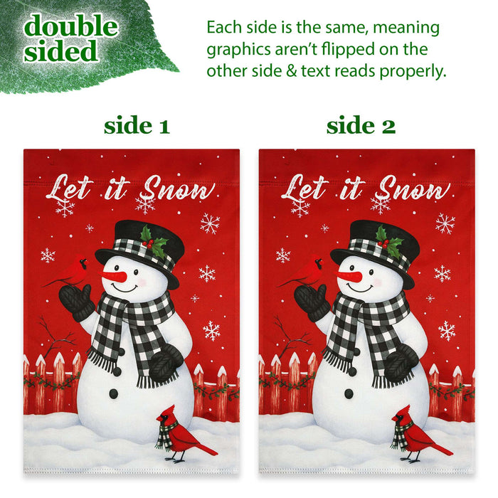 G128 36x16IN Garden Flag Stand & 12x18 Let It Snow Snowman Flag Kit